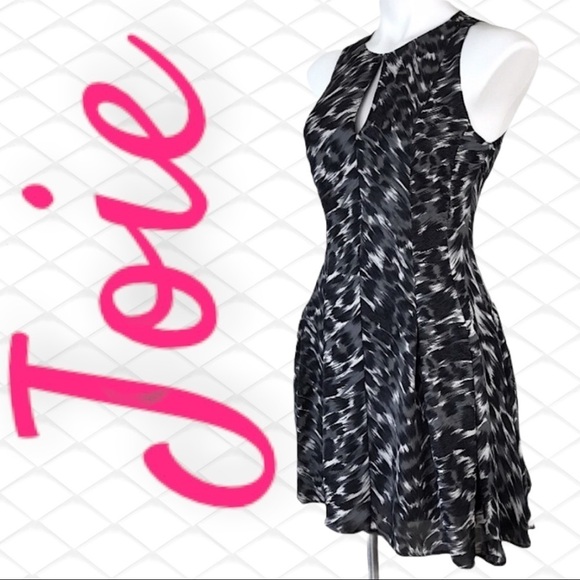 JOIE Silk Tavie Leopard Print Fit & Flare Mini Dress, Size Small - Picture 13 of 15